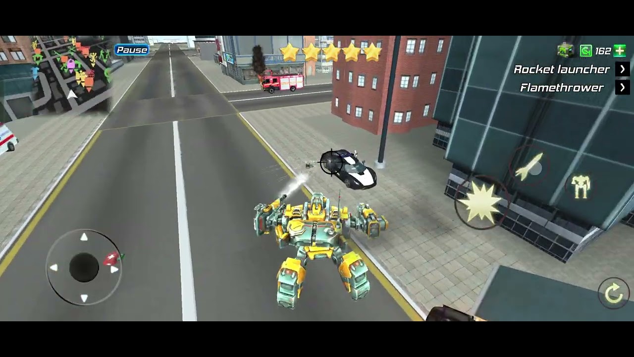 Rope frog ninja hero gameplay of cars , morphine robots and weapons collection and airoplane #