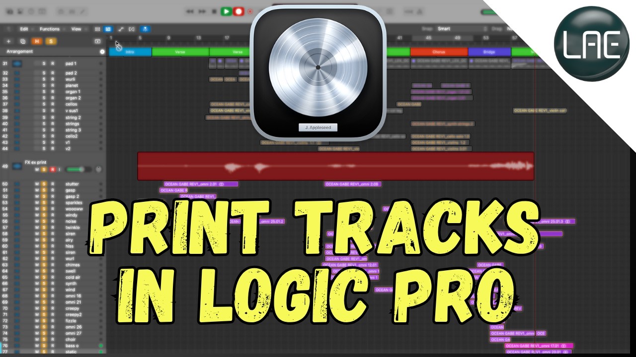 Printing Tracks in Logic Pro