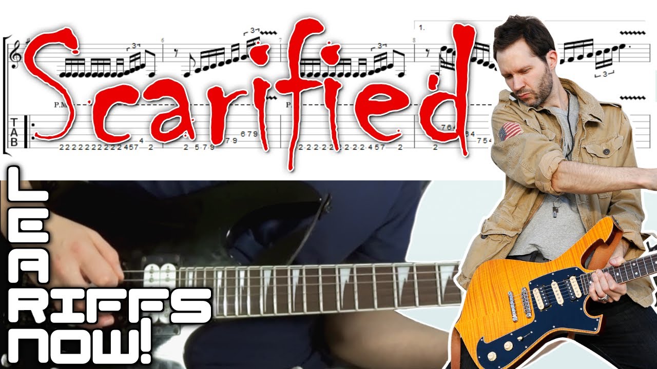 Scarified Lesson Paul Gilbert (Racer X) Main Guitar Riff With Tabs