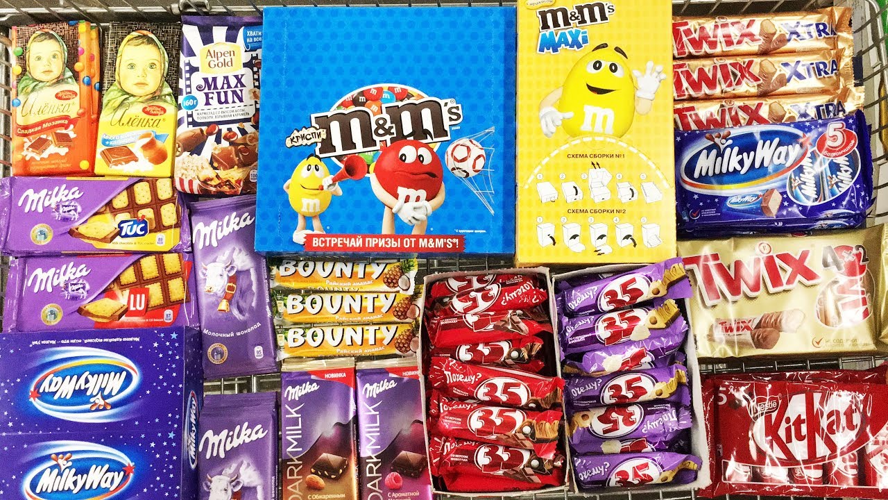 A Lot Of Candy 2018 NEW #114 ASMR / АСМР ВКусняхи Алёнка, M&M's, Twix, MilkyWay, Bounty, Milka