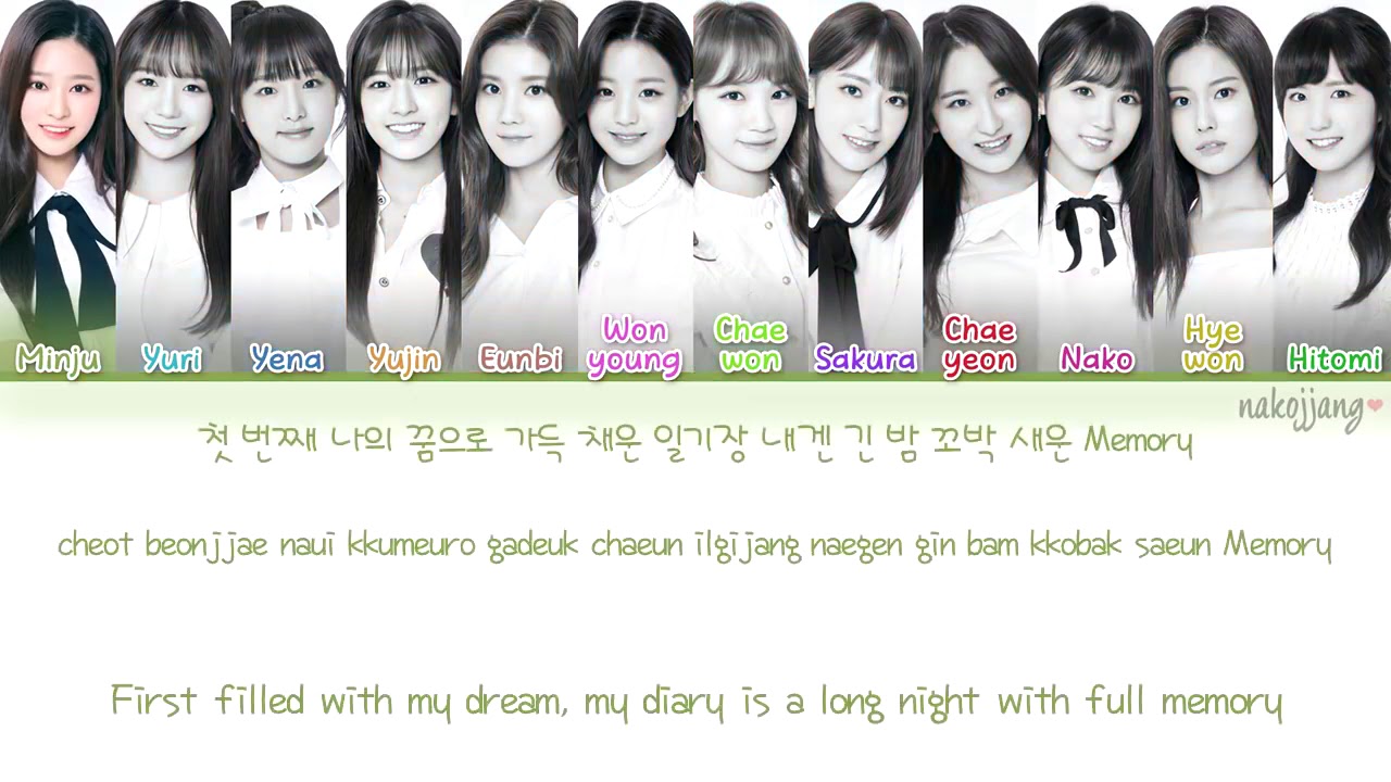 izone SECRET TIME 비밀의 시간 MEMORIA color code lyrics HAN ENG ROM subtitle audio