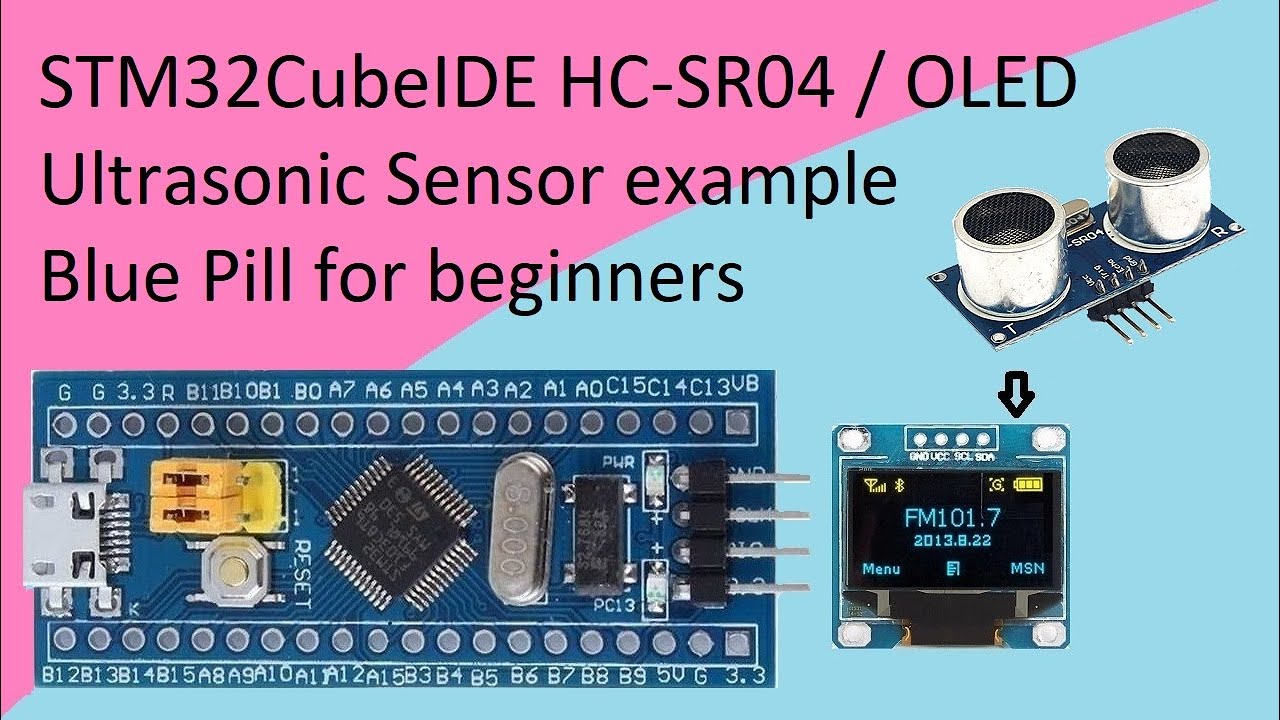 43. Ультразвуковой датчик расстояния STM32CubeIDE. HC-SR04 / OLED с STM32F103C8T6