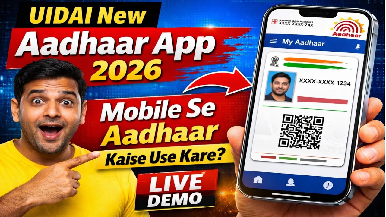 UIDAI New Aadhaar App 2026 | Mobile Se Aadhaar Kaise Use Kare | Live Demo Hindi
