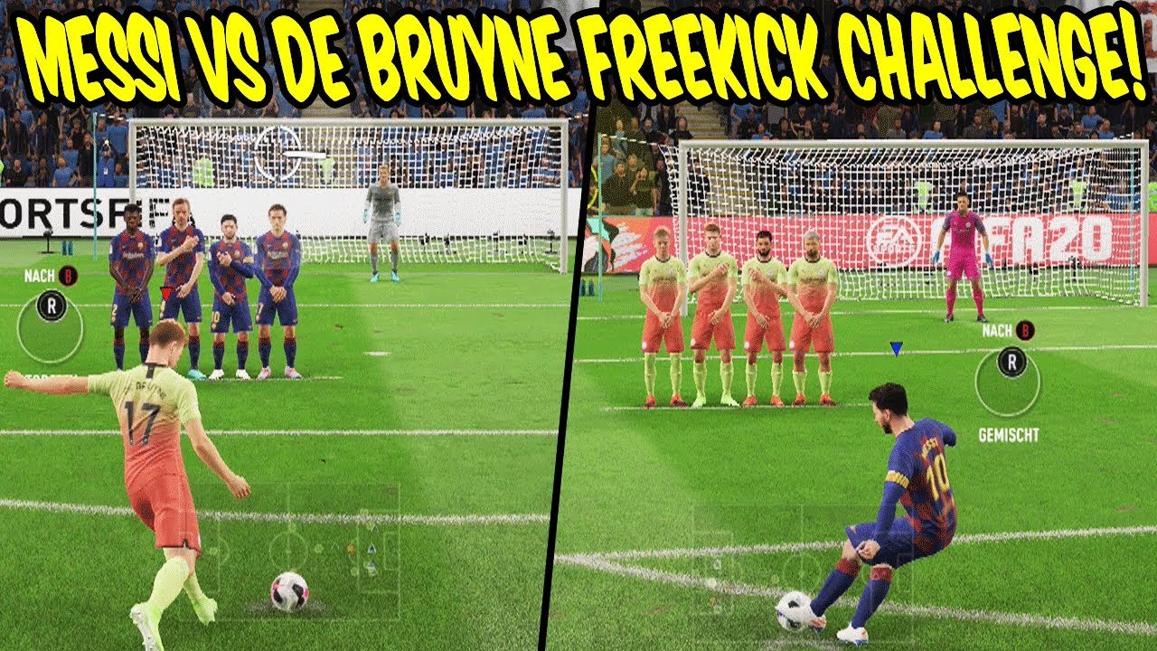 Wer ist der Freistoß KÖNIG? Lionel MESSI vs. DE BRUYNE Freekick Challenge! - Fifa 20 Ultimate Team