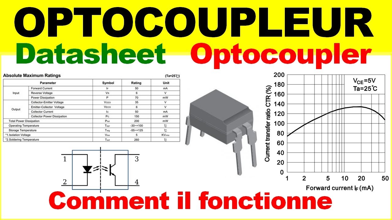 Electronique comment fonctionne Optocoupleur et comment le tester LIRE LE DATASHEET optocoupler