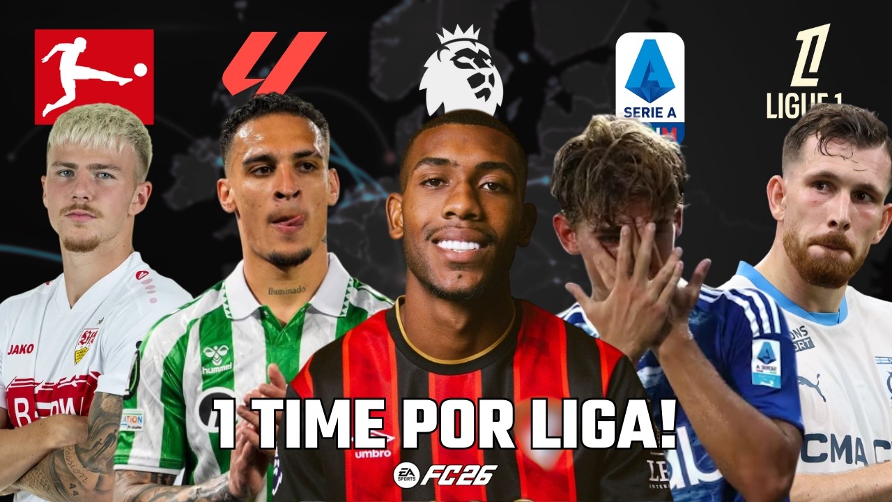 1 TIME para Jogar em CADA LIGA Europeia no EA FC 26 | Modo Carreira - N&iacute;vel M&eacute;dio