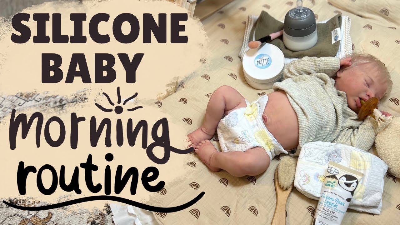 SILICONE baby Morning ROUTINE 🍼 Changing & Powdering #siliconebaby #rebornbaby #rebornroutine