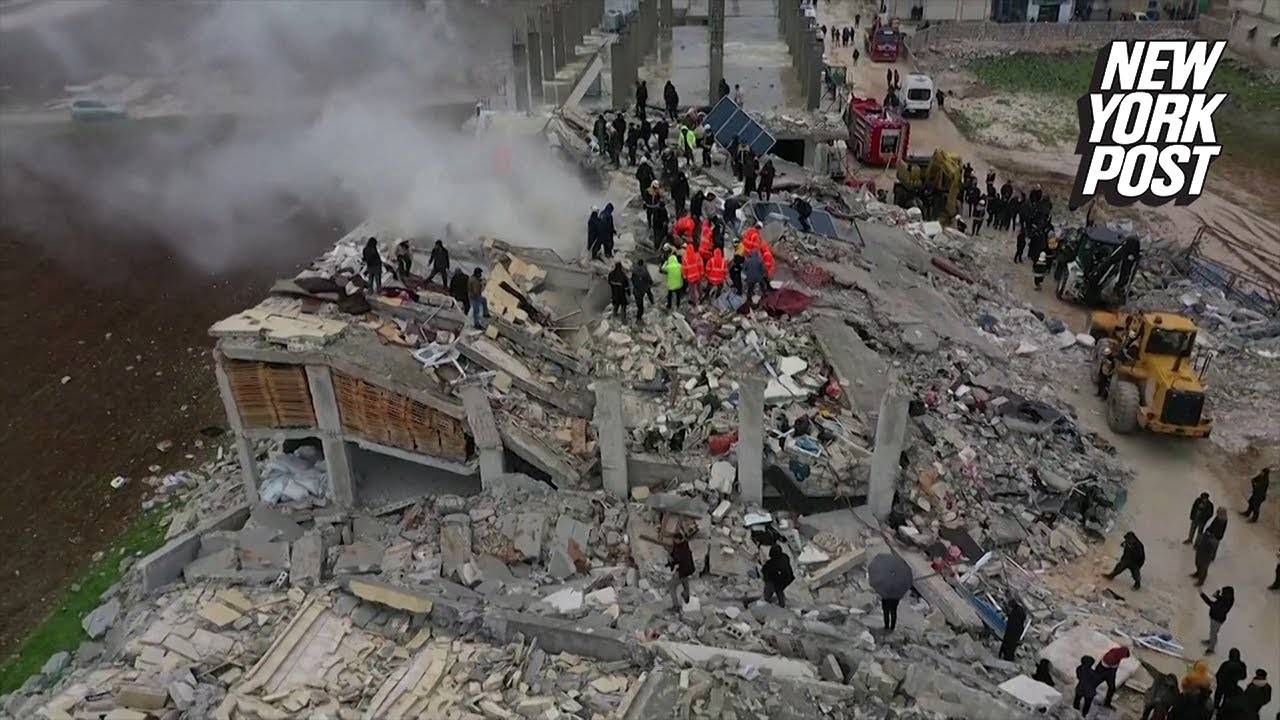 Drone footage shows mountain of rubble in Syria's Sarmada | New York Post