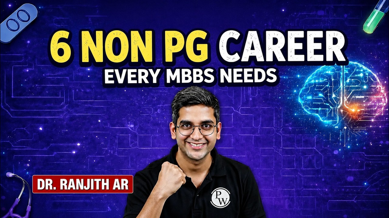 MBBS Students Wake Up! These NON PG Career are saviour ! Dr. Ranjith AR