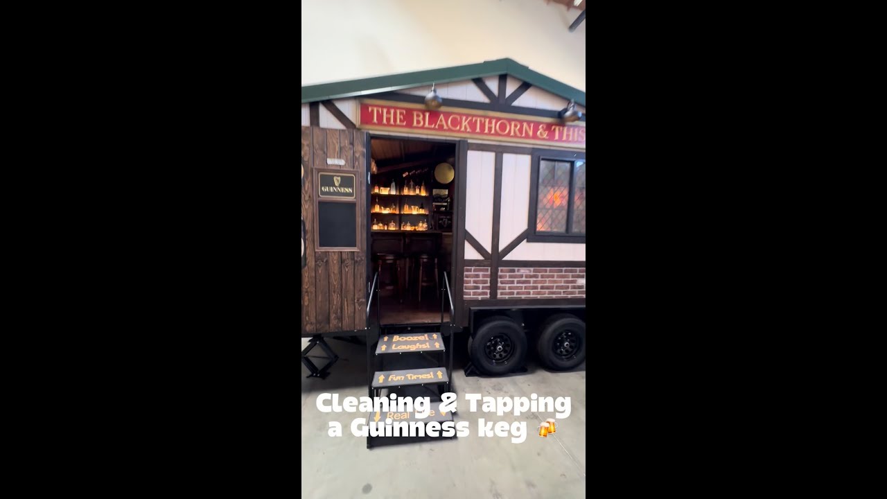 Cleaning lines and tapping a Guinness keg
