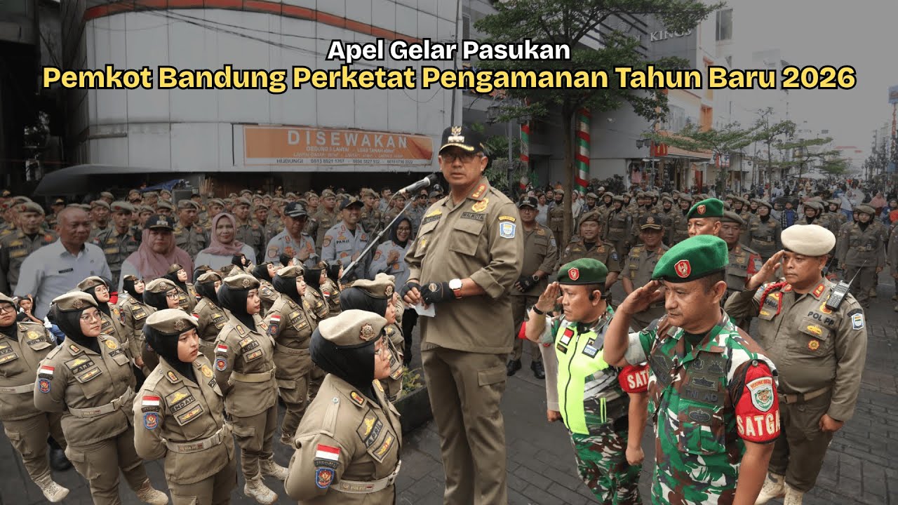 Apel Gelar Pasukan, Pemkot Bandung Perketat Pengamanan Malam Tahun Baru 2026