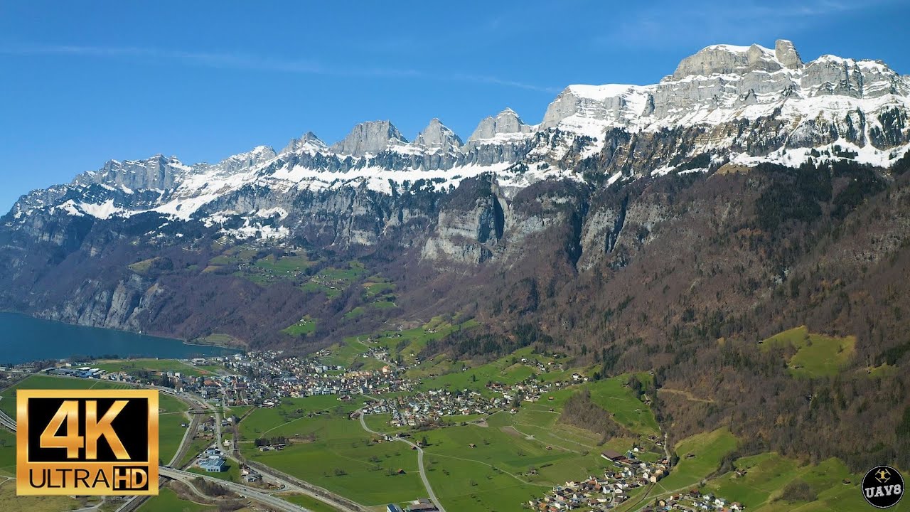 4K | SARGANSERLAND - SWITZERLAND | Drone Footage | Cinematic Aerial | Relaxation Video Ambient Music