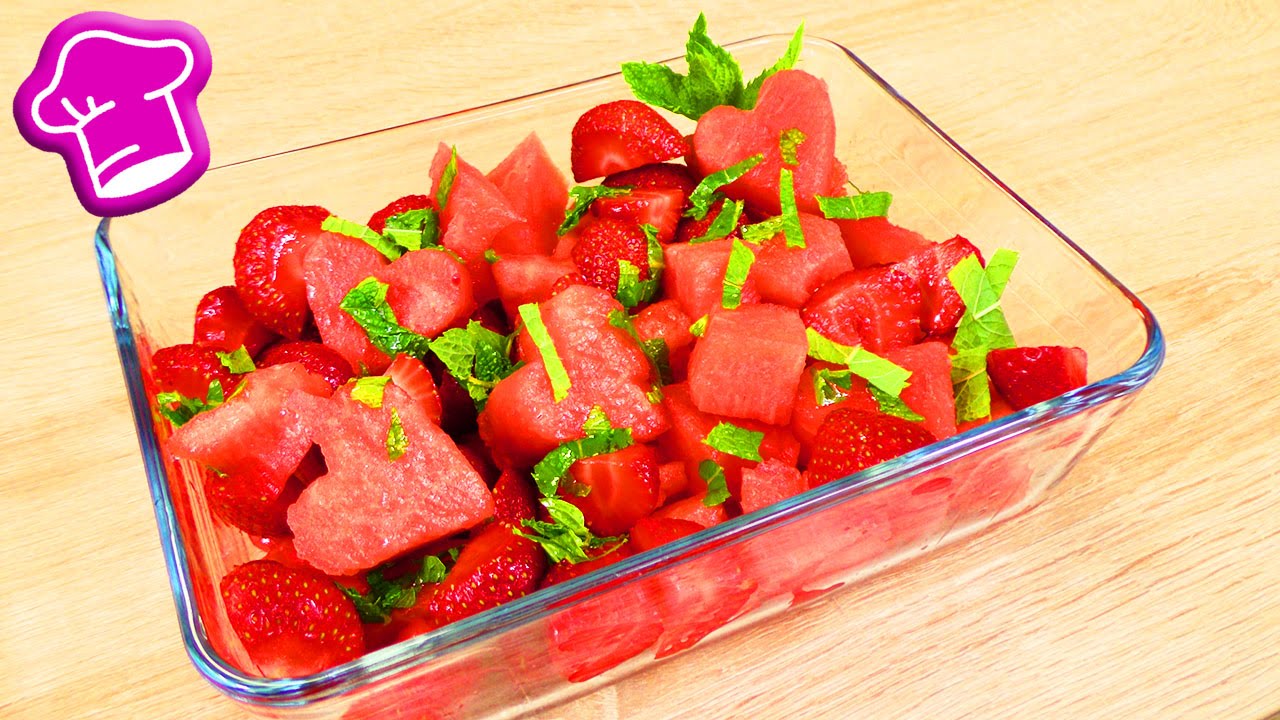 Leichter Sommer Snack ♥ Erdbeer & Wassermelonen Salat mit Minze | einfach, schnell & schön | Yummy