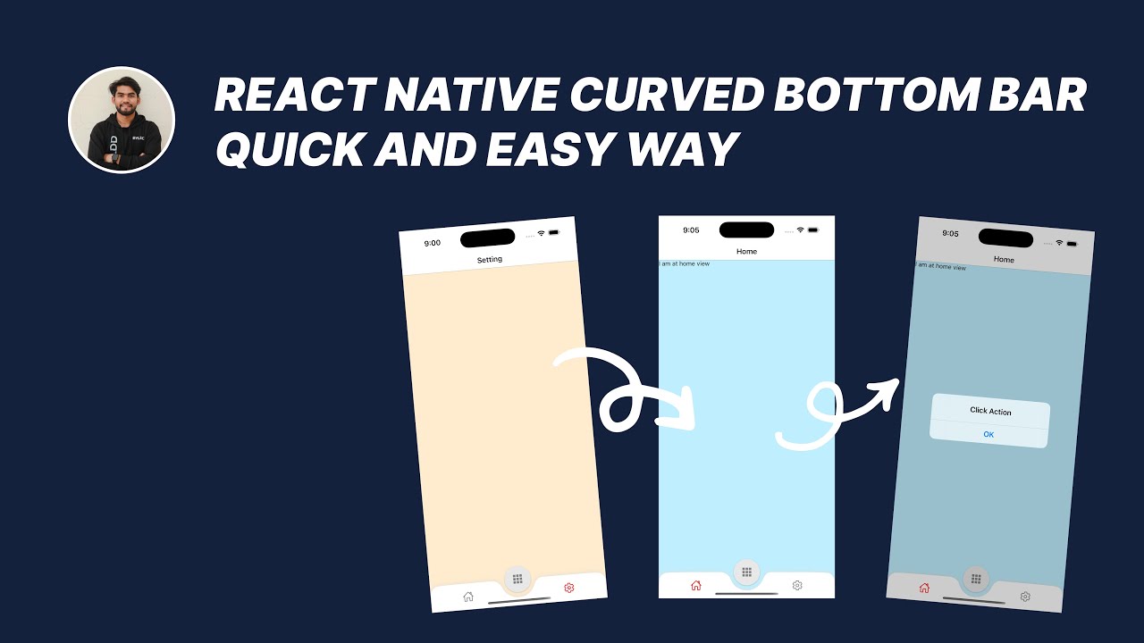 How to Create a Curved Bottom Navigation Bar in React Native 🚀 | React Native Custom Bar Quick Easy
