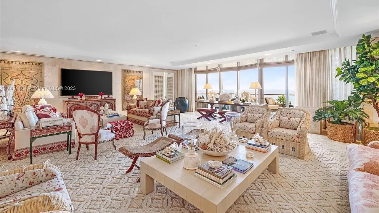 An Oceanfront Apartment with Palm Beach Flair at The St. Regis in Bal Harbour FL #realestate