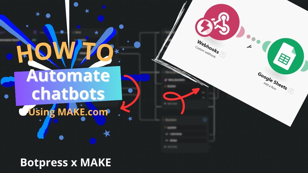 AUTOMATE LEAD Gen Chatbots with MAKE for FREE - Botpress and Google Sheets