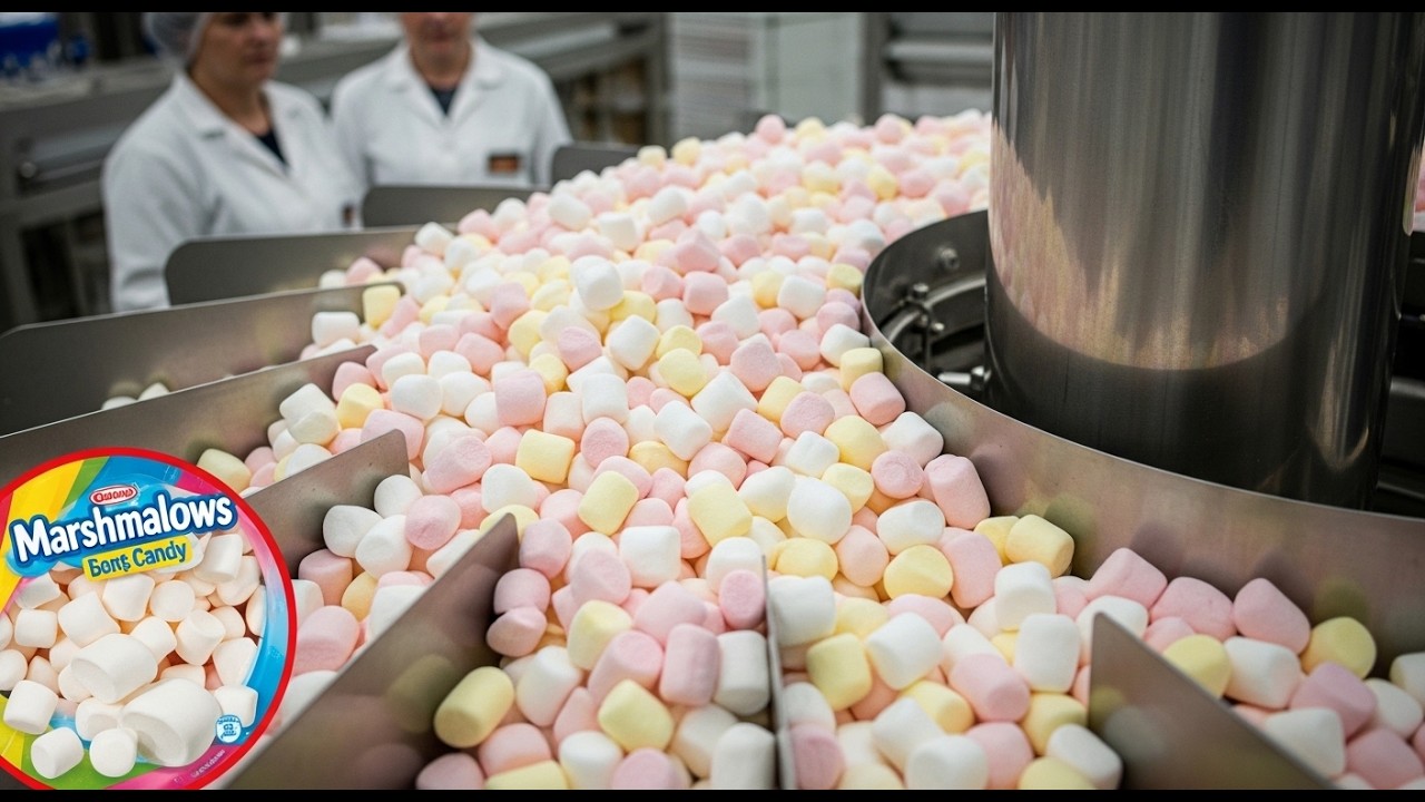 How Marshmallows Are Made in a Factory.