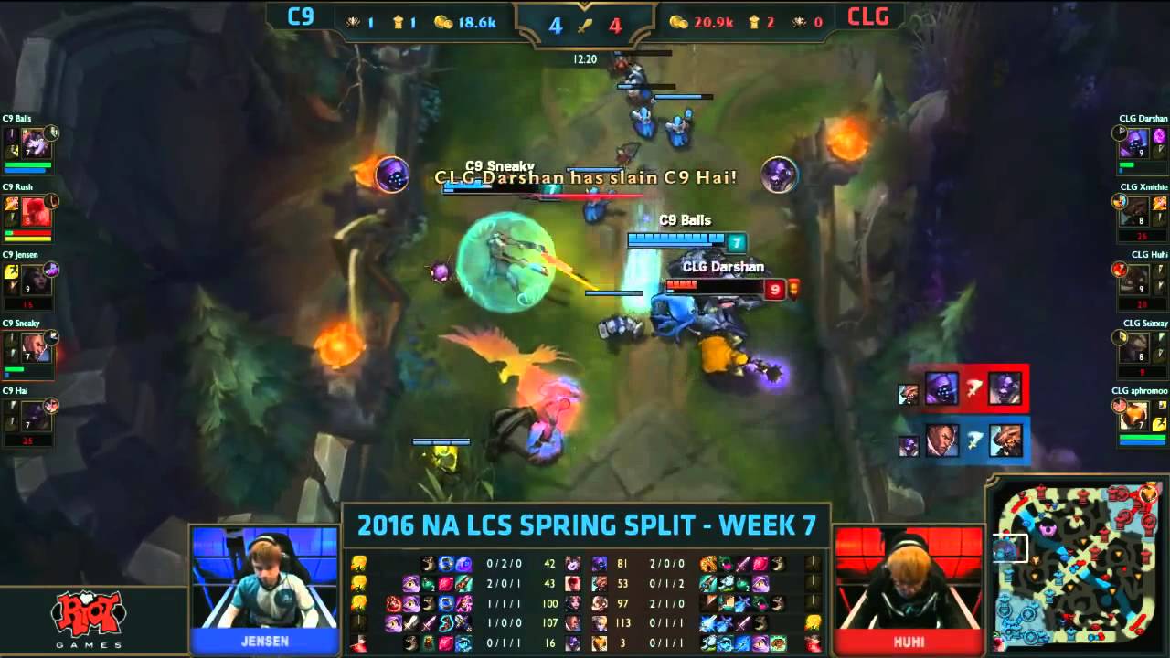 C9 Rush Leesin Outplay CLG Huhi Corki | C9 vs CLG | LCS 2016
