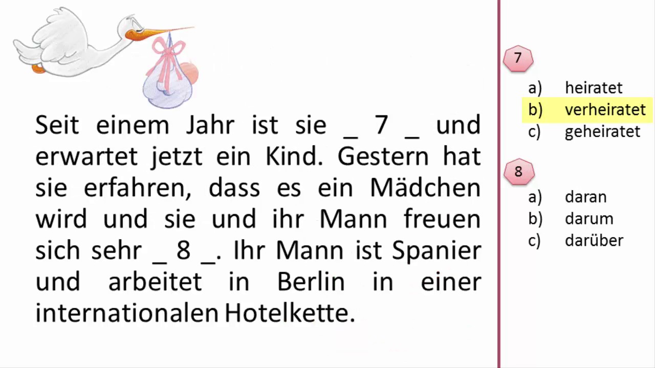 Prüfungsvorbereitung telc B1 Sprachbausteine Teil 1