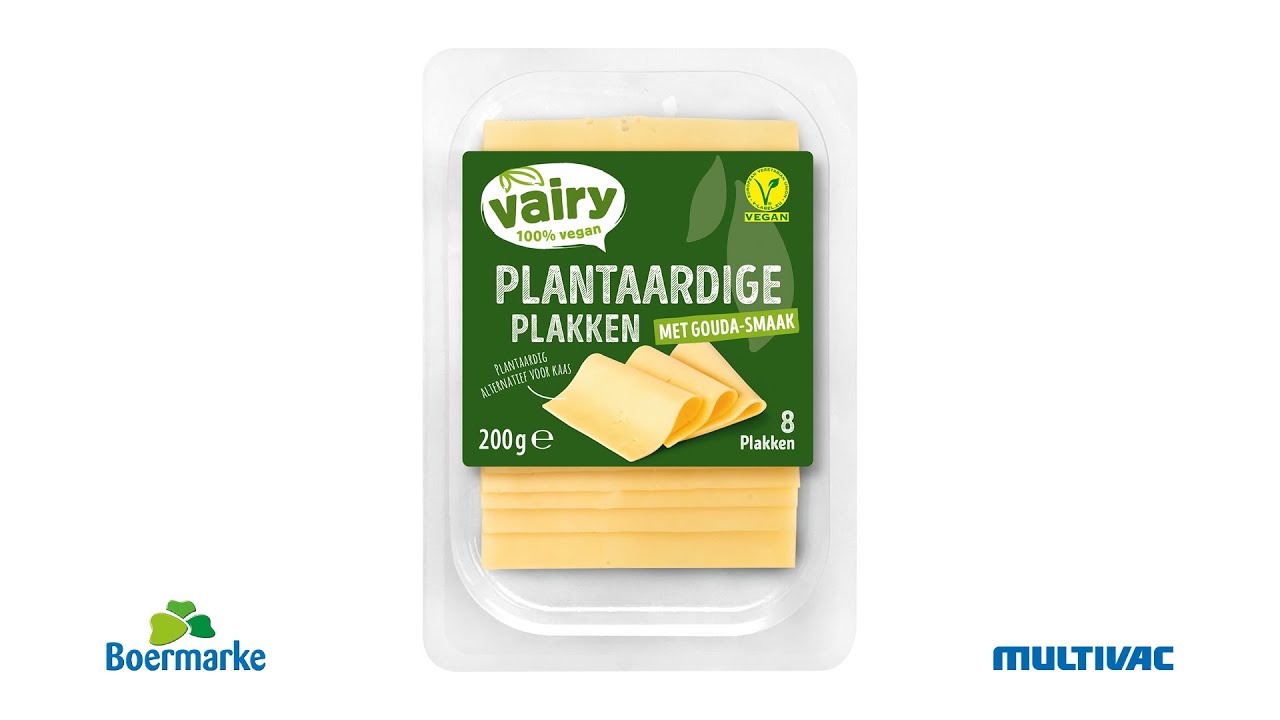 Slicing- en verpakkingslijn voor plantaardige kaasplakjes van Boermarke