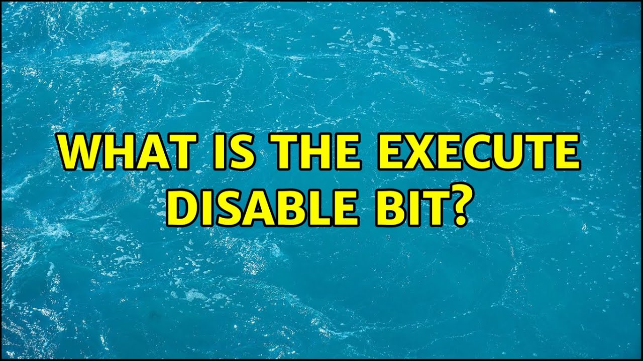 What is the Execute Disable bit? (2 Solutions!!)