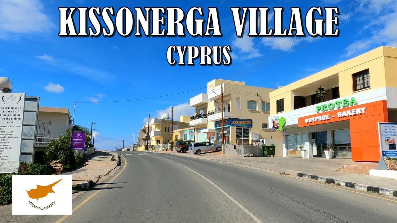 DRIVE THROUGH KISSONERGA VILLAGE in CYPRUS * 4K (60fps)