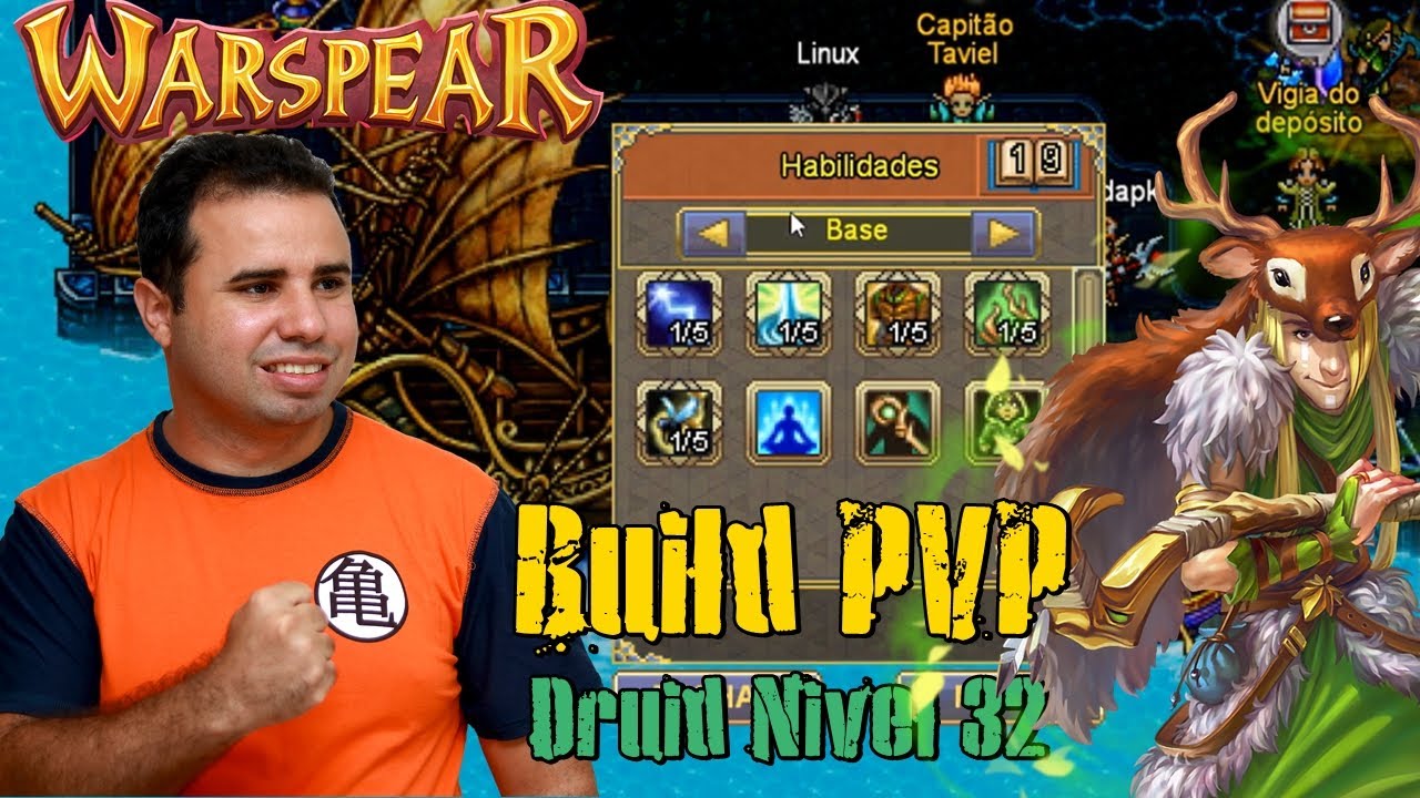 Warspear Online - Build PVP Druid Nivel 32 (Habilidades, Barra de Ação, Jogabilidade)