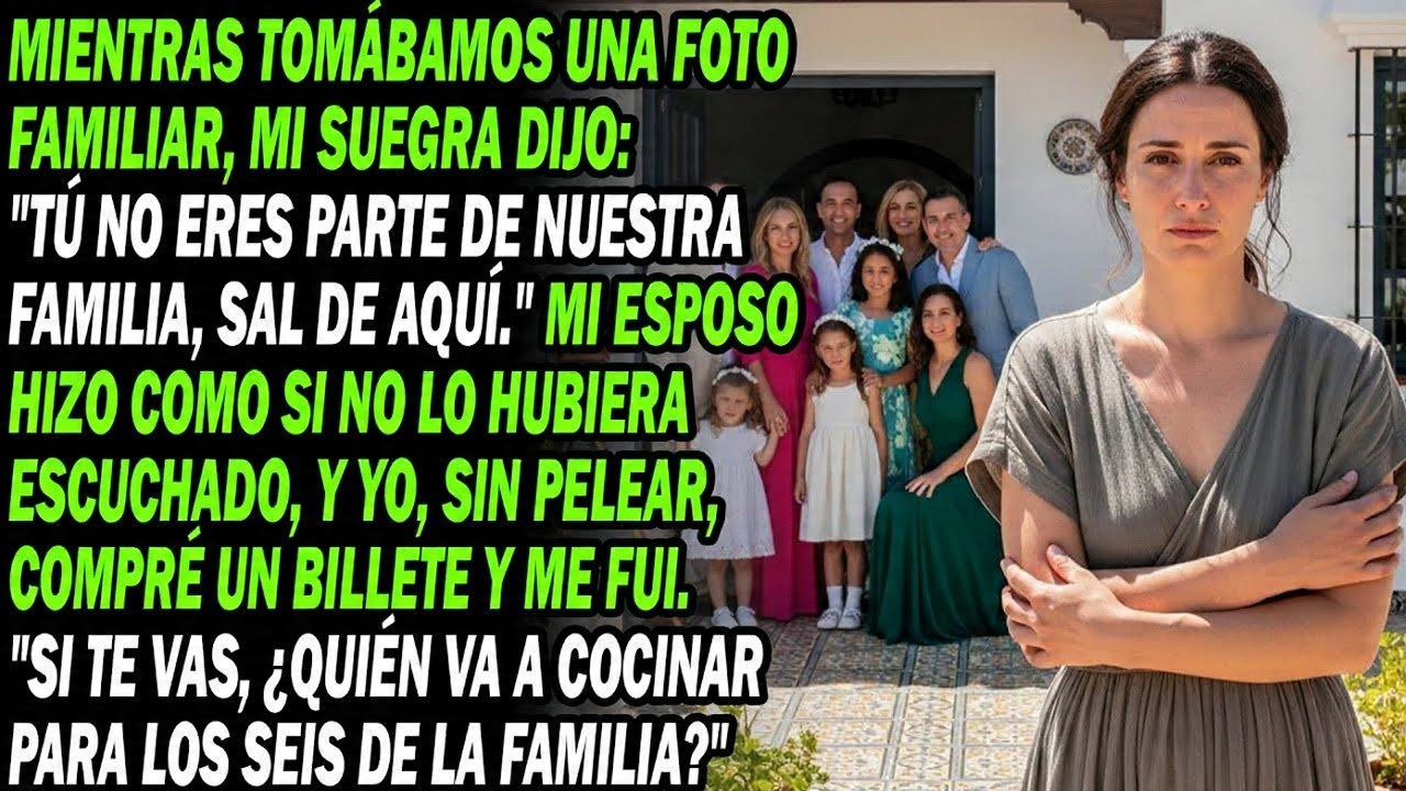 Foto Familiar Suegra Me Echó, Esposo Ignoró. Tomé Boleto A Casa Padres. Ella ¿Quién Cocinará