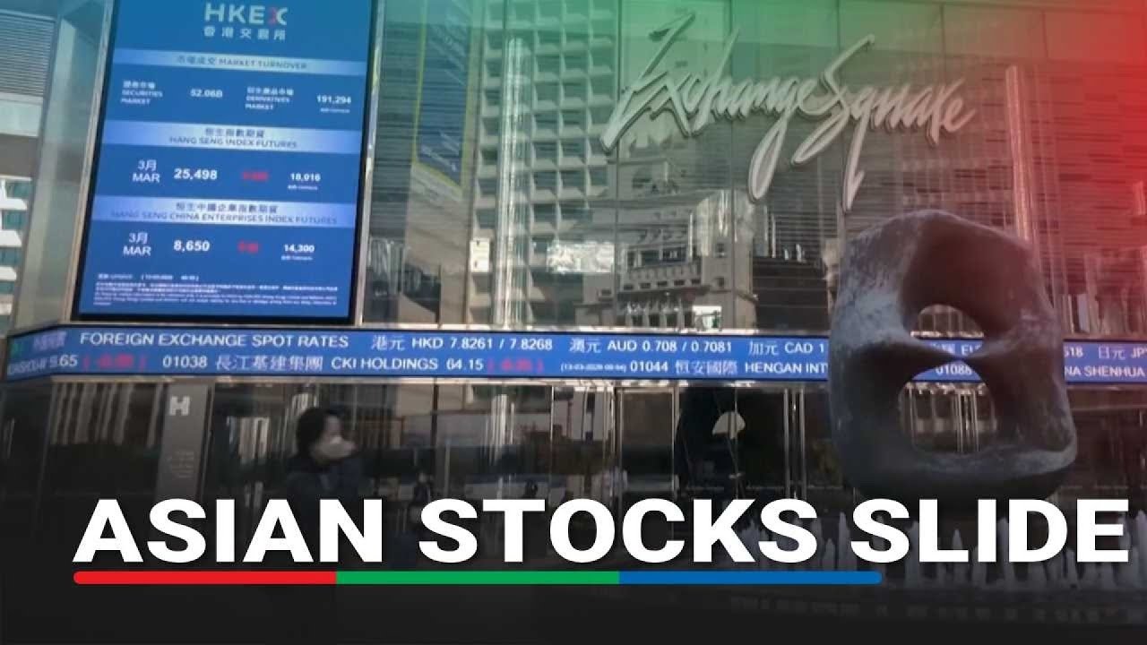 Asian stocks slide as Iran war keeps oil near $100, dents rate-cut bets