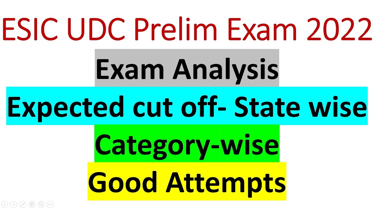 ESIC UDC Expected cut off 2022 | ESIC UDC Category Wise Cut Off 2022 | ESIC UDC State wise cut off