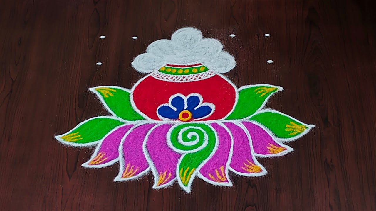 6dots pongal special rangoli|bhogi kundala muggulu|bhogi kolams#sankranti muggulu#Rang Kaa Rangoli