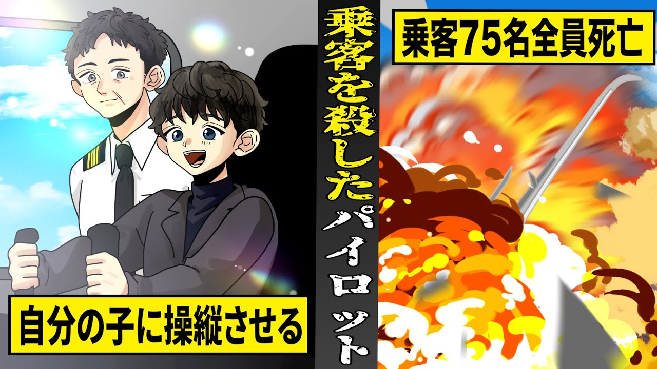 【実話】自分のエゴで...乗客７５名全員殺したパイロット。自分の子に操縦させ...直後に墜落。