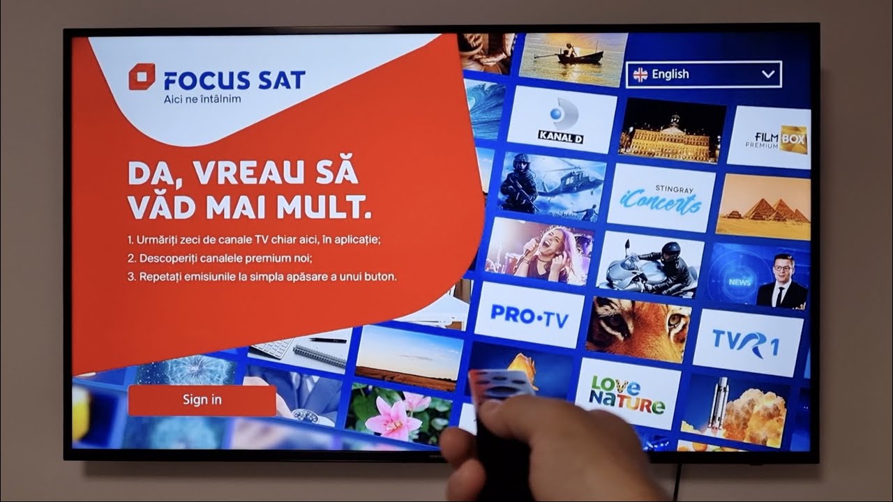 Aplicatie live TV prin internet pentru televizoare smart (Focus Sat - Smart TV)