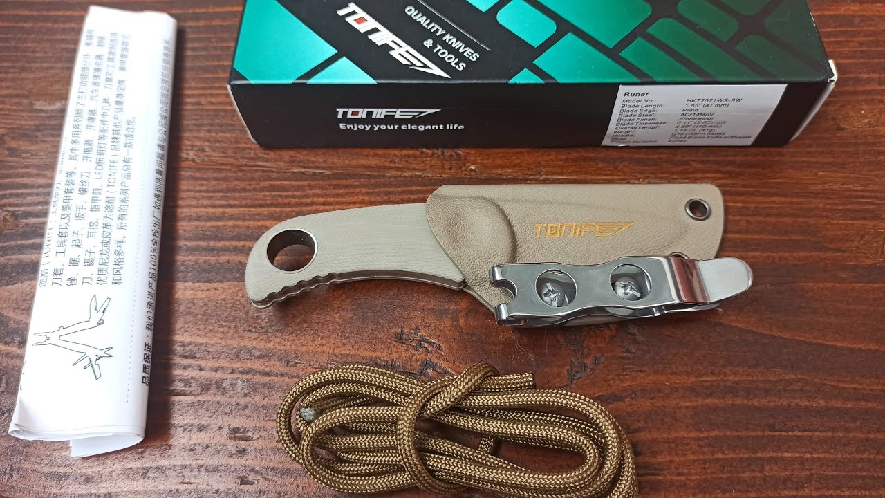 Tonife Runer neck knife cutting tests/review. See description