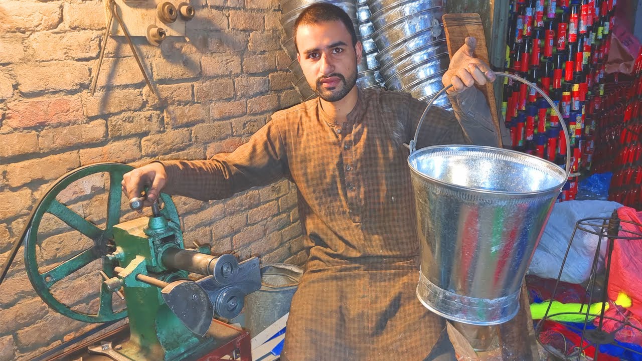Manufacturing Metal Bucket with Amazing Skills | How to Make Bucket from Metal Sheet