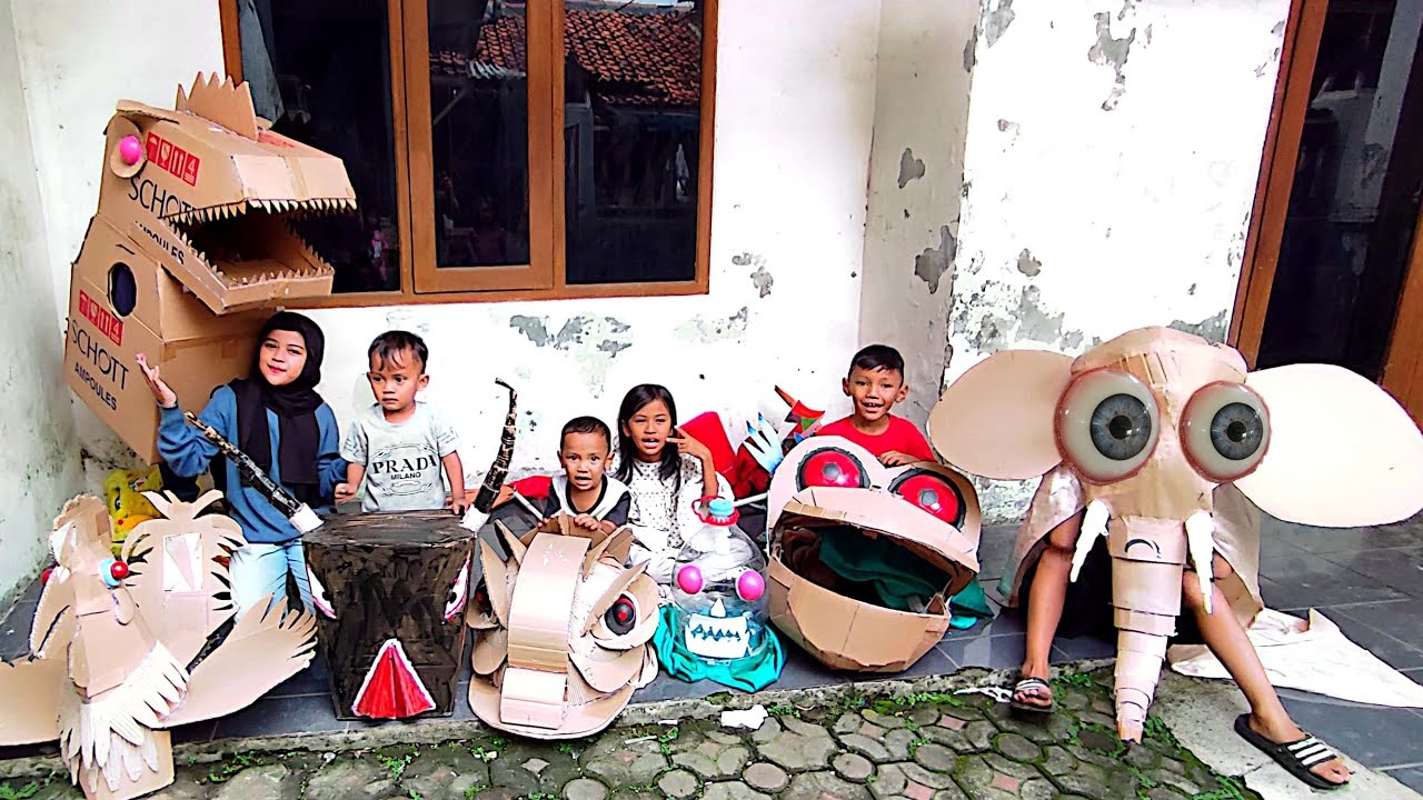 KONVOI BARONGAN BARONGSAI SAMBIL NGABUBURIT ADA BARONGAN GAJAH, AYAM, KODOK,T REX,BANTENGAN, GALON