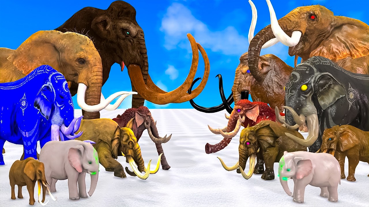 Spidey Elephant Mammoths vs Shadow Animals Itself Size Comparison Prehistoric Animal Revolt Battle