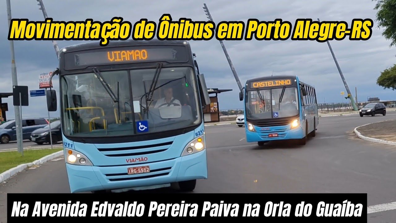✅️ [ Avenida Edvaldo Pereira Paiva na Orla do Guaíba ] Movimentação de Ônibus em Porto Alegre-RS