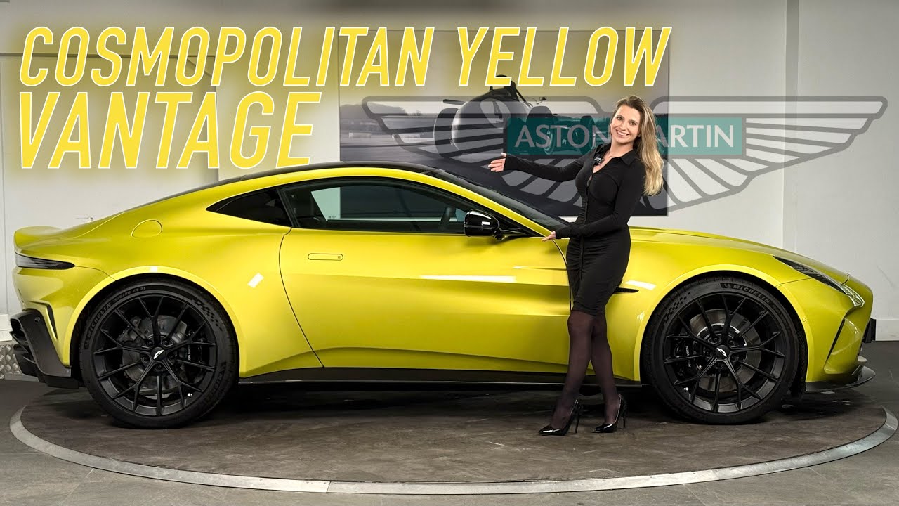 VIBRANT 2025 Aston Martin Vantage Coupe Finished in COSMOPOLITAN YELLOW - A Walk Around With Grace