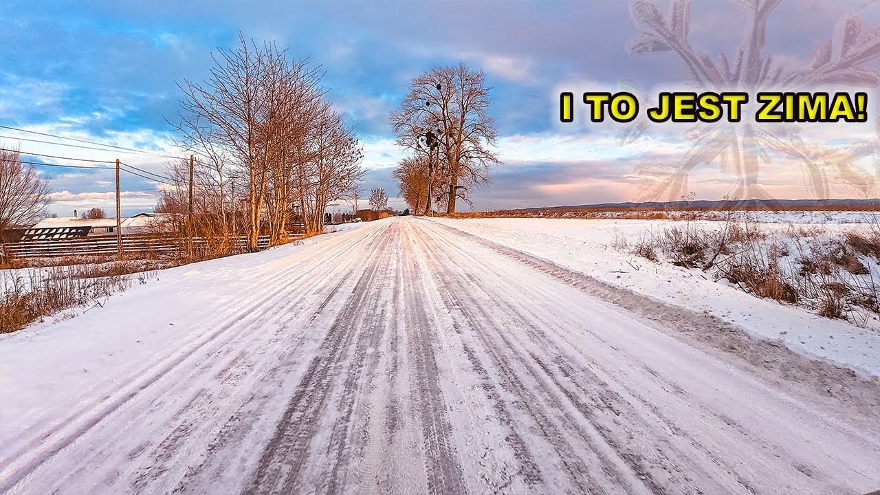 Przejazd wzdłuż rzeki Elbląg.Piękna, zimowa sceneria!