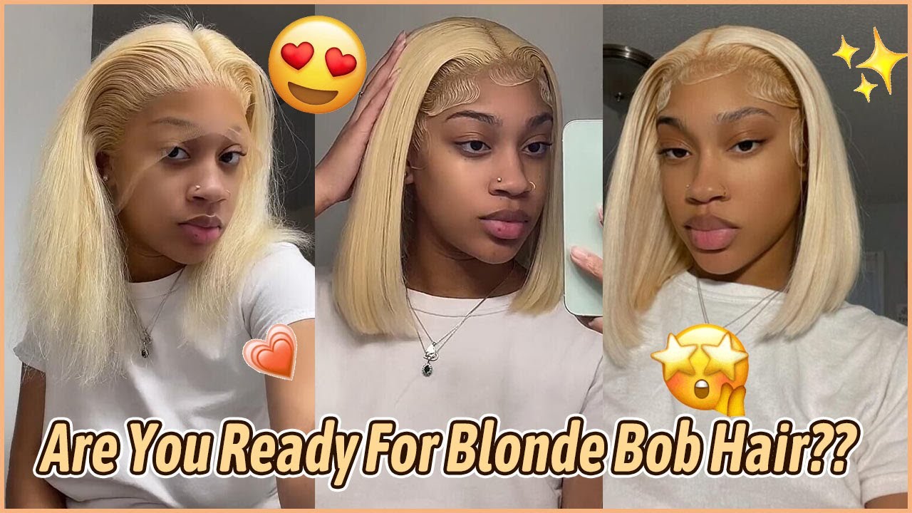 Big YES To Blonde Hair😝 Lace Bob Wig Install~ Affordable 13X4 HD Lace Bob Hair #Elifnhair Review