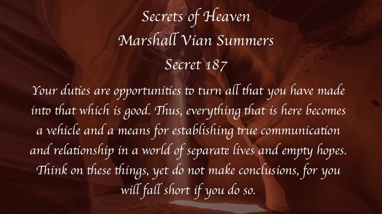 Secrets of Heaven 187 | Marshall Vian Summers
