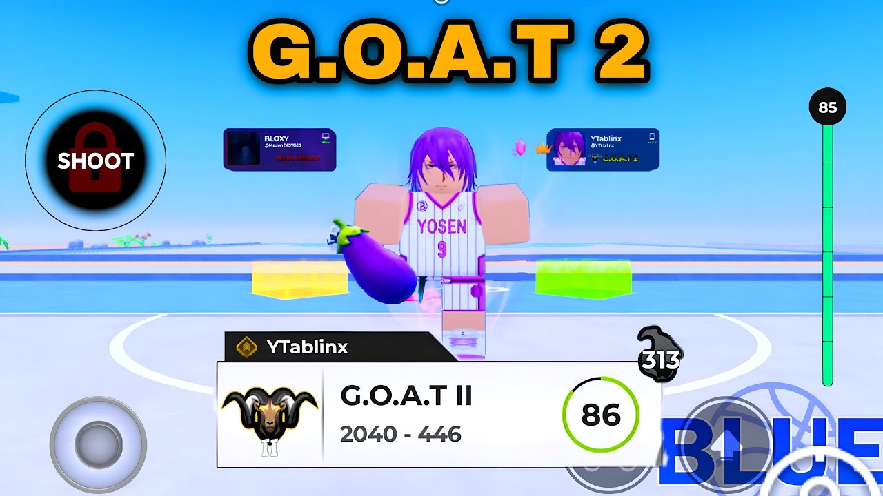 I HIT GOAT 2 ON MOBILE, also got eggplant :) (Roblox Hoopz)