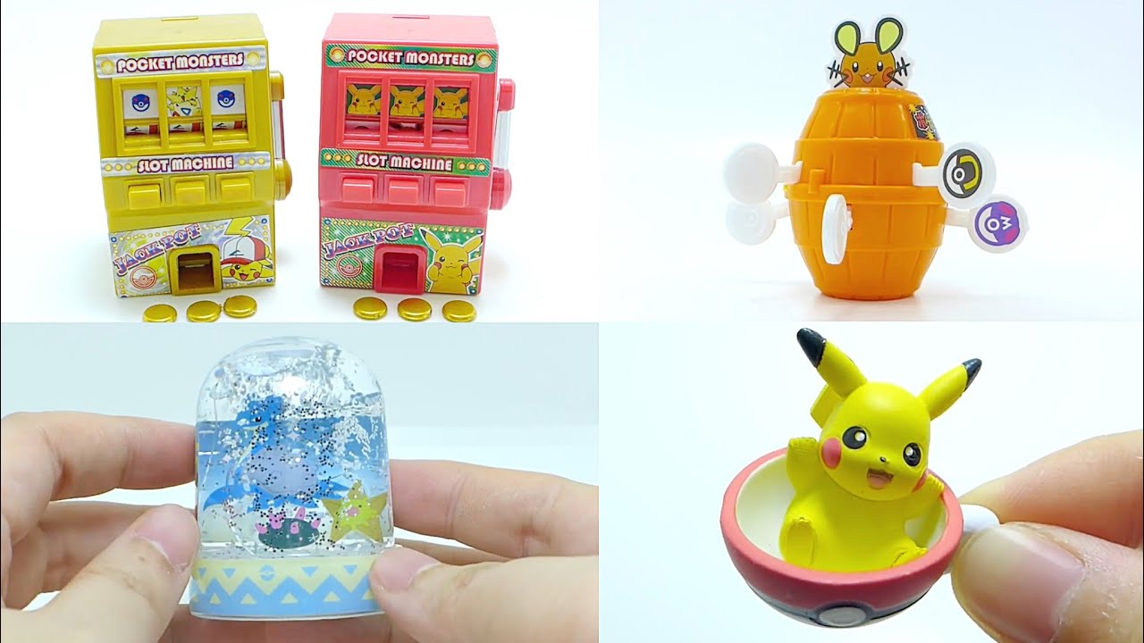 Compilation Pokemon Pikachu Slot Machine Snow Globe Teacup Time Figure & Pop-Up Pirate Game Capsule