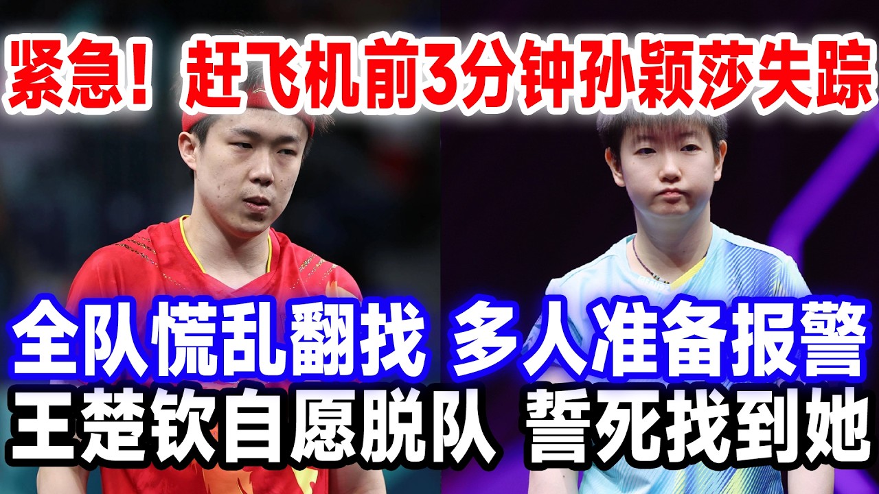 紧急！赶飞机前3分钟孙颖莎失踪，全队慌乱翻找，多人准备报警，王楚钦自愿脱队，誓死找到她。#莎头 #国球乒乓 #王楚钦孙颖莎