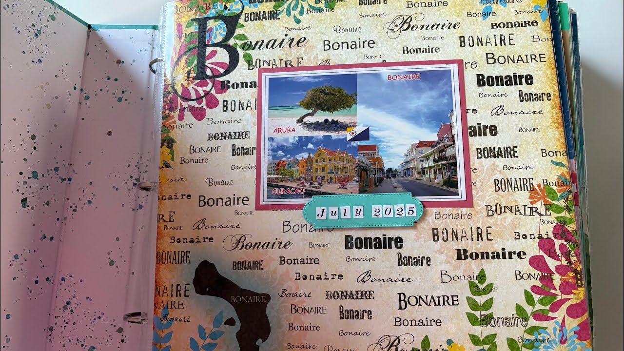 Bonaire Scrapbook album and layout share