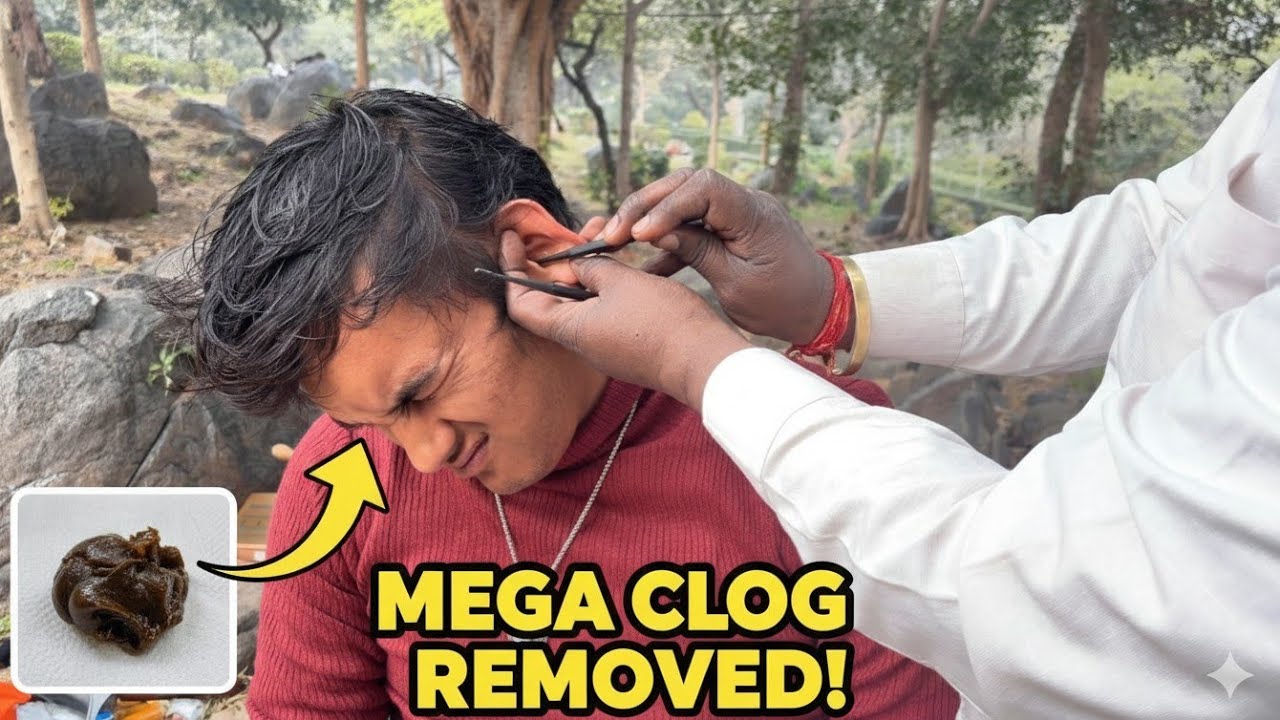 10$ HARD EAR CLEANING ASMR WITH DEEP OILLING AND TINGLING REMOVING CLOG AND DIRT BY MEDICINE |