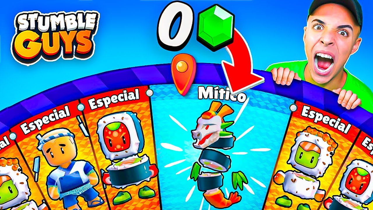 COMPRÉ MUCHAS RULETAS del *DRAGÓN SUSHI* en STUMBLE GUYS! 🐉😱