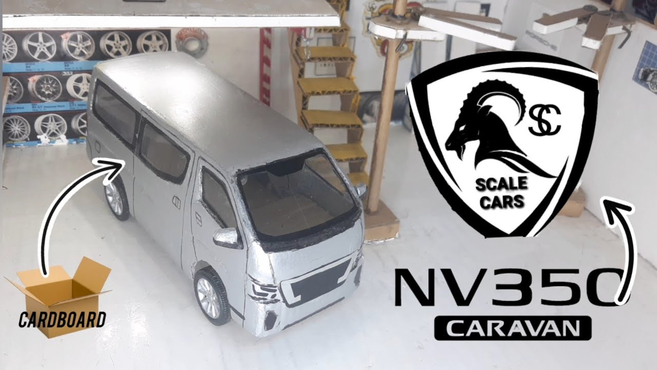 Como hacer un nissan nv350 caravan  de carton  a escala 1/24 how to make nissan