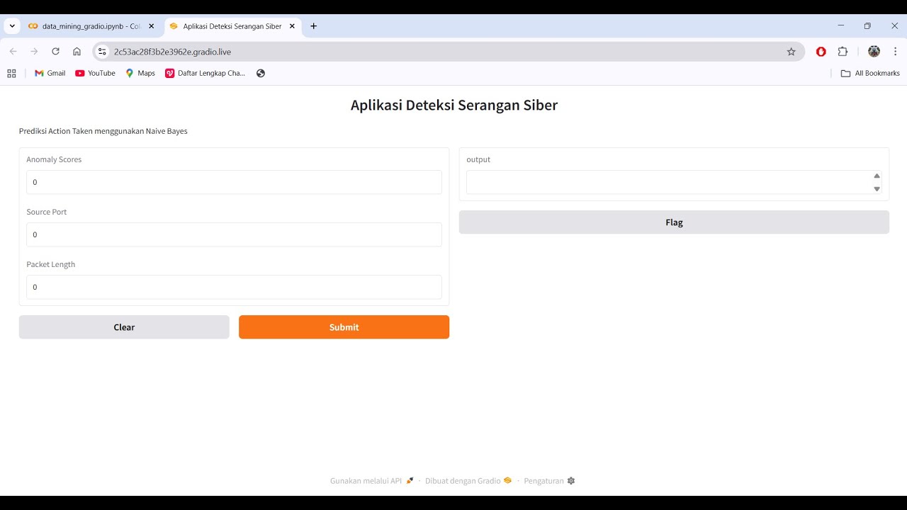 Demo Aplikasi Deteksi Serangan Siber Menggunakan Algoritma Naive Bayes | Data Mining – UDINUS